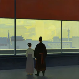 Romance of the Three Kingdoms, 4k, art by Edward Hopper