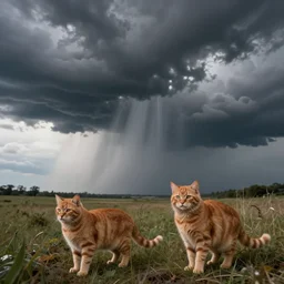 tornado made of red cats