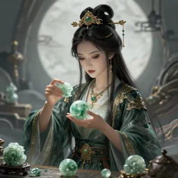 beautiful ancient forgotten witch uses jade magic, highly detailed, digital painting, artstation, sharp focus, illustration, art by tan zi and ayanamikodon and alphonse mucha and wlop