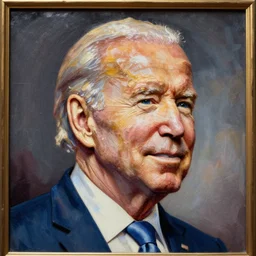 A portrait of Joe Biden, Enameling