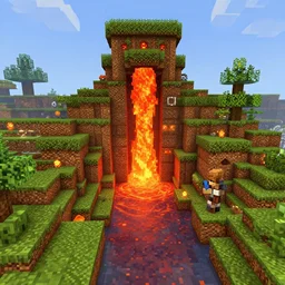 minecraft lava temple, highly detailed