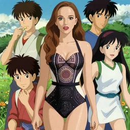 a beautiful boyish japanese cassandra cain natalie portman alluring instagram model, wearing elegant japanese hiphop leotard outfit with subtle mayan patterns and native fashion, aztec street fashion bathing suit, jrpg fashion, gapmoe yandere grimdark, trending on pixiv fanbox, painted by greg rutkowski makoto shinkai takashi takeuchi studio ghibli, akihiko yoshida