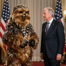 high quality photo of jabba the hutt meeting the president of the united states of america, realism, 8k, award winning photo