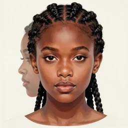 black african emma watson symmetrical portrait, cornrows braids, intricate, elegant, highly detailed, concept art, sharp focus, illustration, orientalisme, aleksi briclot, rutkowski, alphonse mucha