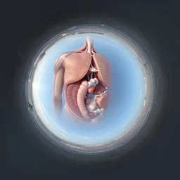 equirectangular 360 spherical panoramic of the inside human body, fov 90 degrees, horizon centered, yaw 0 degrees
