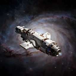 spaceship in a nebula, photo by JPL