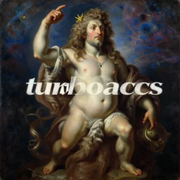 detailed baroque portrait of a turboaccs with with an inscription \'turboaccs\', realistic creature concept, heroic pose, space nebula in background, Ilya Repin oil painting, by chriss foss, 4k, artstation
