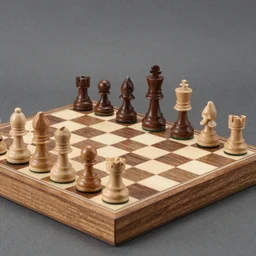wood chess kit with silly human faces