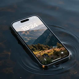 smartphone submerged in water