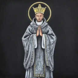 chalk art showing a priest