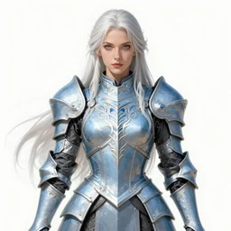 light azure armor!!! long wild white hair!! covered chest!!! fantasy, d & d, intricate ornate details, digital painting, pretty face!!, symmetry, concept art, sharp focus, illustration, art by artgerm! greg rutkowski magali villeneuve wlop! ilya kuvshinov!!, octane render