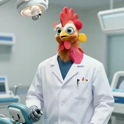 a highly detailed robot chicken portrait of a dentist, james gurney, james jean