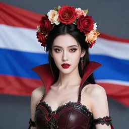 beautiful female character inspired by icelands independence day and floral headdress vampire bounty hunter | | digital artwork made by greg rutswork, anna dittmann and lois van barlee, symmetrical rim light, anatomically correct