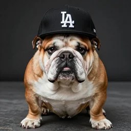 a hyperrealistic portrait of an english bulldog as a gangster