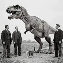 t rex and a cat, big hands, big feet, Business men. strange, photograph, 1870s, 1890s