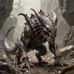 a chasm fiend, greg rutkowski, 8 k, shallow depth of field, intricate detail, concept art,