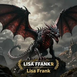 a sinister dragon by Lisa Frank