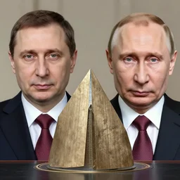 vision of ezekiel with vladimir putin, macro portrait centered
