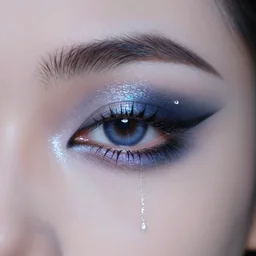 close up emo cyber eye makeup look