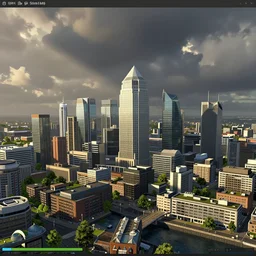 canary wharf, screenshot from simcity pc game