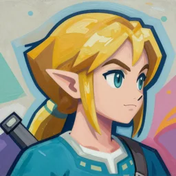 portrait of a female Link from legend of Zelda, face, asymmetrical, profile picture, Organic Painting, sunny day, Matte Painting, bold shapes, hard edges, street art, trending on artstation, by Lois van Baarle and Gil Elvgren and Sachin Teng