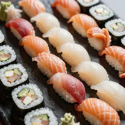 photo of perfectly laid out sushi, high detail, 4k, complex