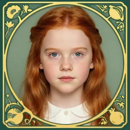 well - lit art nouveau portrait of a 1 3 - year old girl who resembles natalie portman and millie bobby brown with red hair as a princess with intricate, ornate jewelry, natural lighting, path traced, highly detailed, high quality, cartoon, digital painting, by don bluth and ross tran and studio ghibli and alphonse mucha