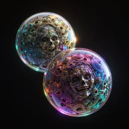 two reflective balls floating in space created out of all of the colors of the rainbow ,epic , trending on artstation, by WLOP and Rutkovsky, beksinski, intricate artwork by caravaggio, Unreal Engine 5, Lumen, Nanite , by Greg rutkowski, highly detailed , professionally post-processed , beautiful, scary, accurate features, epic, octane rendered, masterpiece, accurate