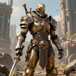 Destiny 2 Warlock in steampunk armor, city ruins background, intricate and beautiful details, trending on Artstation, realistic, vibrant, 4K