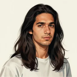 bold man with long hair. trending on artstation