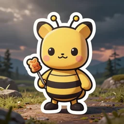 cute miss mascot pyronille pyronille larvesta food sticker art, cronobreaker, beeple game icon
