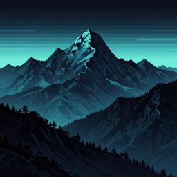 mountains synthwave