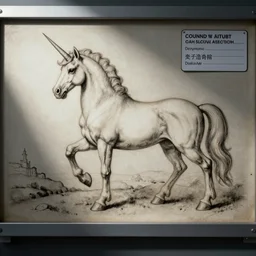autopsy sketch of a unicorn medical labelling by da Vinci