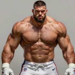 portrait of an nfl football player, muscular upper body, ultra realistic illustration, a hulking herculean beast, intricate, highly detailed, digital painting, artstation, radiant light, caustics, concept art, smooth, sharp focus, by gaston bussiere, bayard wu, maxim verehin