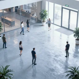 frostpunk wet thrush floor in a bright lobby, iso 2 0 0