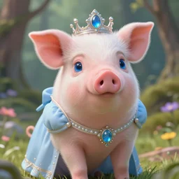 very cute and adorable little piggy knight princess, big beautiful blue eyes, piglet, fantasy forest, pale blue outfit, pretty, semi realistic, hyper detailed, 8k, DeviantArt, Instagram, Behance, Artstation, trending on artstation, Pixiv, Pixiv daily ranking, art of silverfox, Yee Chong Silverfox, Sydney Hanson, Mickael Lelièvre, Jaeyeon Nam, derevschikova, Ross Tran
