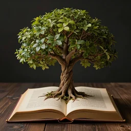 tree of life growing out of a book, extremely detailed, masterpiece, artstation, cinematic lighting, photographic, by greg rutkowski amd alphonse mucha