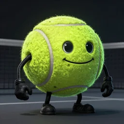 a tennis ball monster ,tennis ball, dark, chalky, digital art, fantasy, magic, trending on artstation, ultra detailed, professional illustration by Basil Gogos