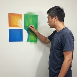 a man, painted in microsoft paint