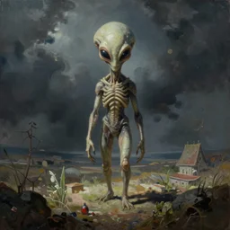 surreal alien abduction painting