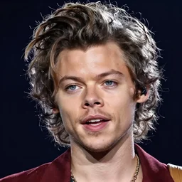 harry styles as a hippie, detailed face