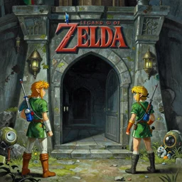 an airbrush depiction of the foreboding entrance to the first dungeon from the legend of zelda ( 1 9 8 6 ), by george bellows, by lindsay pickett, by hiroo isono
