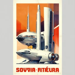 soviet era propaganda showcasing futuristic technology, bauhaus design composition, retrofuturistic, swiss style poster