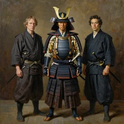 Richard Schmid and Jeremy Lipking and Antonio Rotta full length portrait painting of a japanese samurai