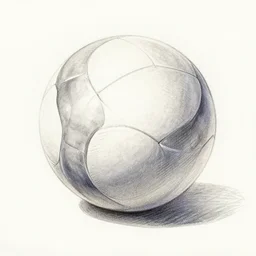 watercolour, pencil drawing of a ball