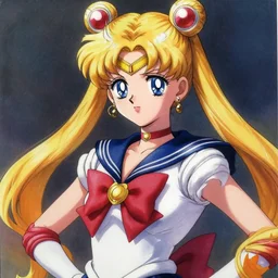 sailor moon by WLOP, extremely realistic character art, mixed media, hot, restrained palette