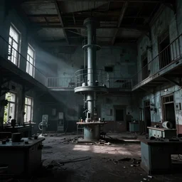 dark soviet abandoned laboratory room by Zdzisław Beksiński,