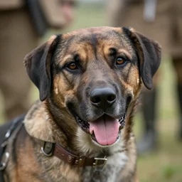 closeup portrait of a dogs fighting trench war by gus hunter