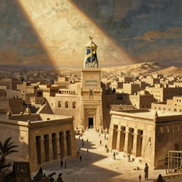 a city, ancient egypt painting