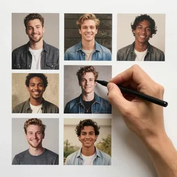 tristan making moodboards of all his friends